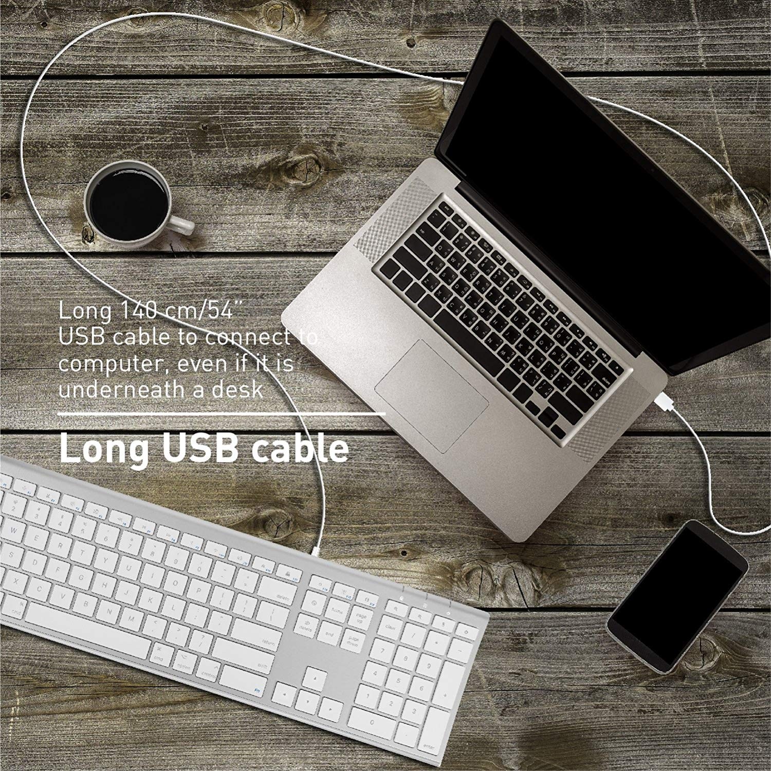 macally usb wired compact mini slim keyboard for mac and windows pc (mkeyxc)